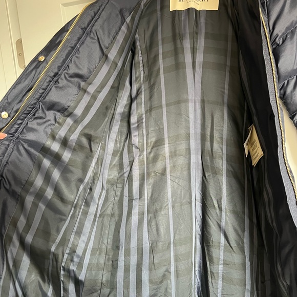 Burberry Navy and Gold Jacket with Black Fur Collar XS - Picture 5 of 6